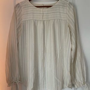 White pinstripe loft blouse